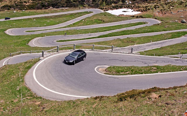 Mountain pass hairpins