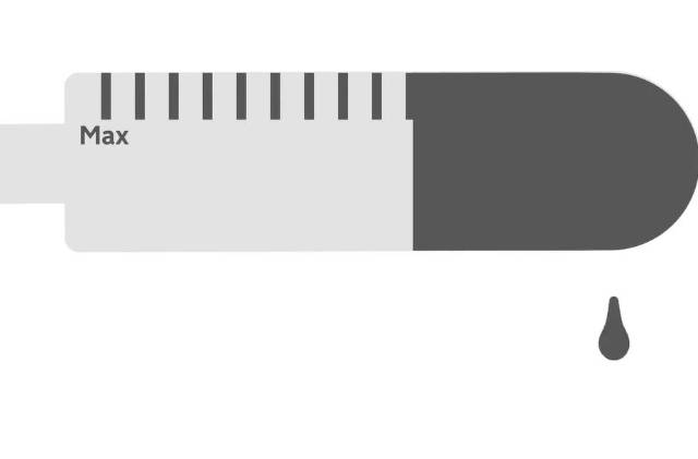 Oil level on dipstick