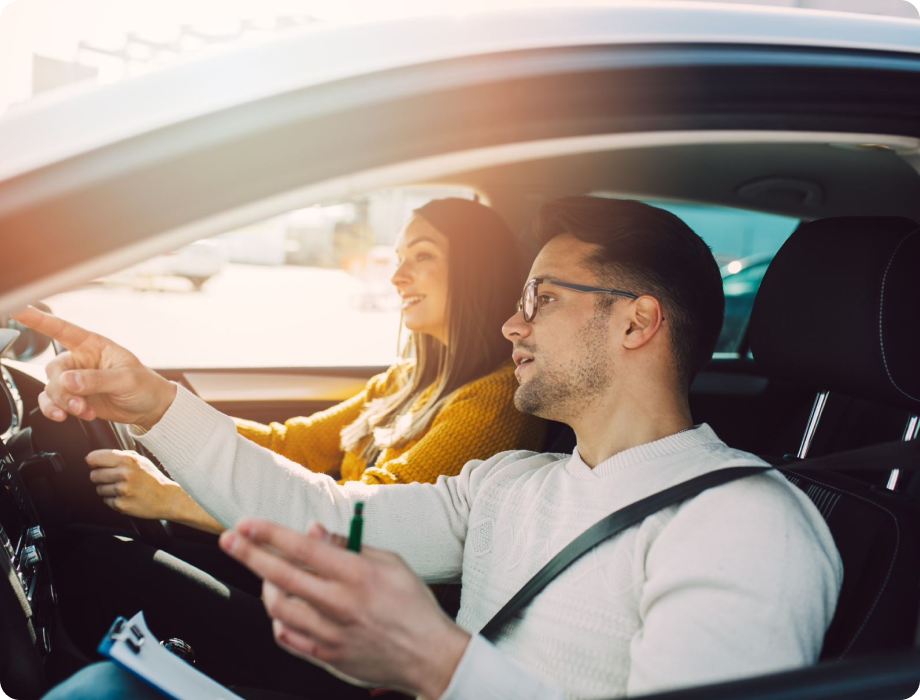 Instructor in car